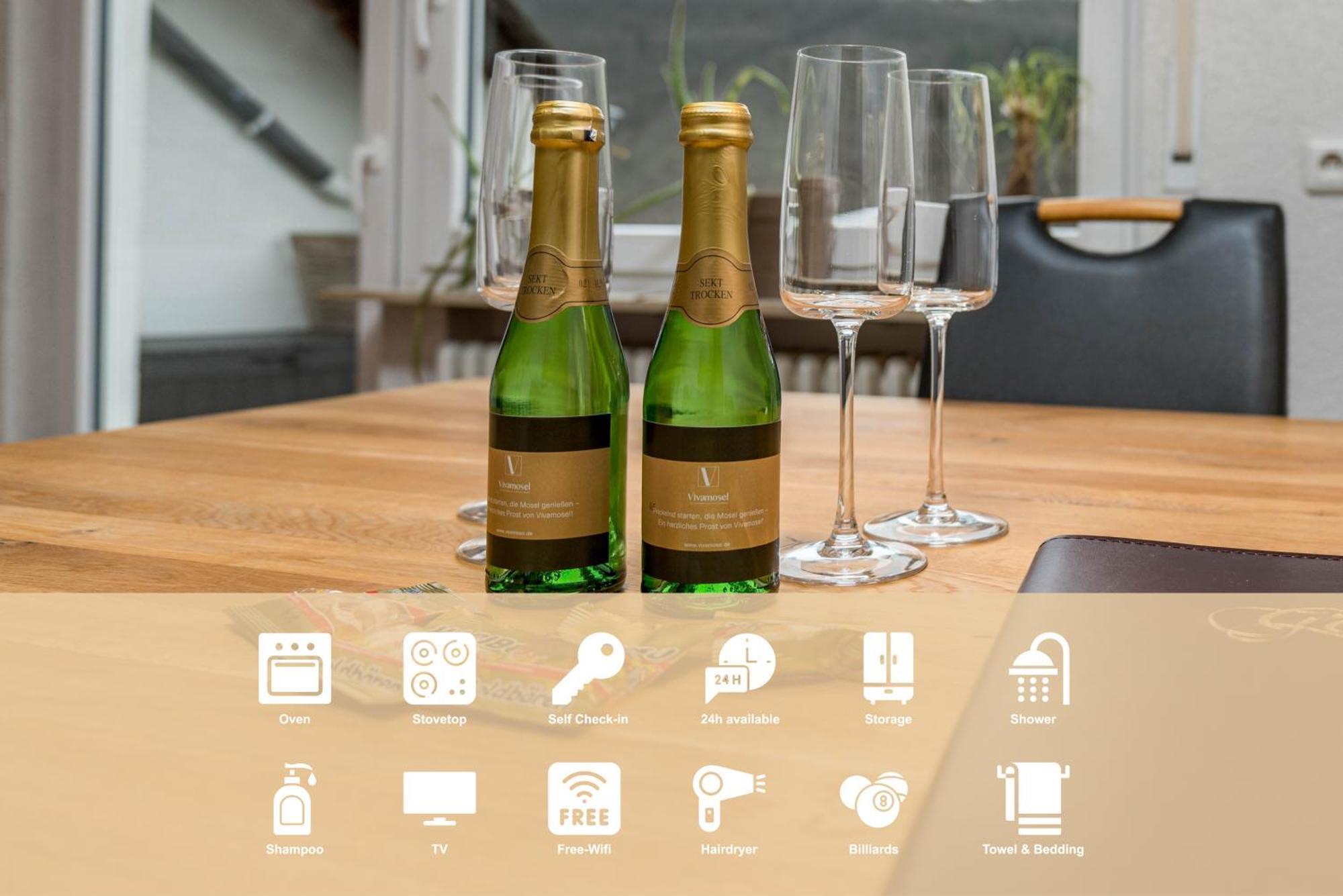 קלוטן Riesling Appartement For 2 - 4 People - Billiards - Balcony With Mosel View - Parking - Wine Barrel Bar - Fully Equipped Kitchen - Netflix - Waiputv - 3 Km From Cochem מראה חיצוני תמונה
